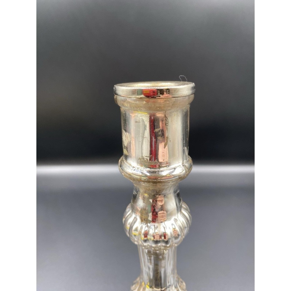 Vintage Roost San Francisco Mercury Glass Pillar Candle Holder 7 3/4 Tall - Picture 3 of 4